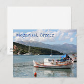 Vissende boten in de haven, Meganissi, Griekenland Briefkaart (Voorkant / Achterkant)