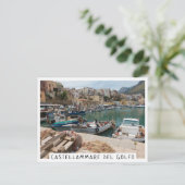 Vissende boten in de haven van Castellammare del G Briefkaart (Staand voorkant)