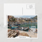 Vissende boten in de haven van Castellammare del G Briefkaart (Voorkant / Achterkant)