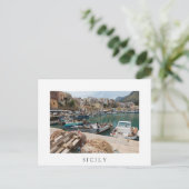 Vissende boten in de haven van Castellammare del G Briefkaart (Staand voorkant)