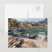 Vissende boten in de haven van Castellammare del G Briefkaart (Voorkant / Achterkant)