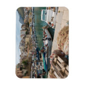 Vissende boten in de haven van Castellammare del G Magneet (Verticaal)