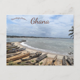 Vissende boten in Ghana Briefkaart