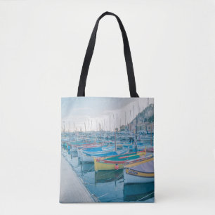 Vissende boten in Nice, Franse Riviera Tote Bag