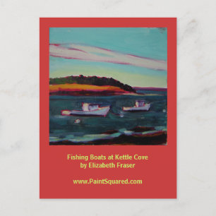 Vissende boten ・ Kettle Cove ・ Maine Coast Briefka Briefkaart