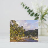 Vissende boten, Soufriere, Saint Lucia, Caribisch Briefkaart (Staand voorkant)