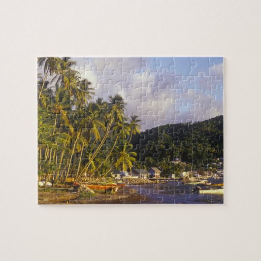 Vissende boten, Soufriere, Saint Lucia, Caribisch  Legpuzzel (Horizontaal)