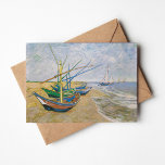 Vissende boten | Vincent Van Gogh Kaart<br><div class="desc">Vist Boats op het strand bij Saintes-Maries (1888) door de Nederlandse postimpressionistische kunstenaar Vincent Van Gogh. Origineel kunstwerk is een olie op het schilderij van de canvas, waarop verschillende vissersboten op de kust van de oceaan zijn afgebeeld. Gebruik de ontwerphulpmiddelen om douanetekst toe te voegen of het afbeelding te personaliseren....</div>