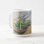 Vissende boten | Vincent Van Gogh Koffiemok<br><div class="desc">Vist Boats op het strand bij Saintes-Maries (1888) door de Nederlandse postimpressionistische kunstenaar Vincent Van Gogh. Origineel kunstwerk is een olie op het schilderij van de canvas, waarop verschillende vissersboten op de kust van de oceaan zijn afgebeeld. Gebruik de ontwerphulpmiddelen om douanetekst toe te voegen of het afbeelding te personaliseren....</div>