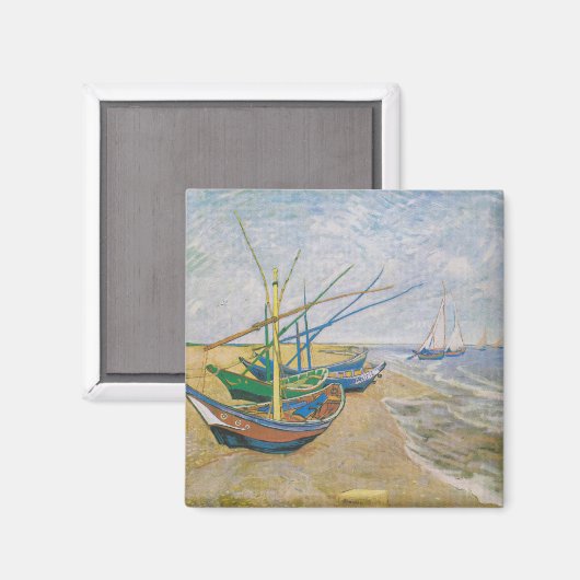 Vissende boten | Vincent Van Gogh Magneet (Voorkant / Achterkant)