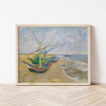 Vissende boten | Vincent Van Gogh Poster<br><div class="desc">Vist Boats op het strand bij Saintes-Maries (1888) door de Nederlandse postimpressionistische kunstenaar Vincent Van Gogh. Origineel kunstwerk is een olie op het schilderij van de canvas, waarop verschillende vissersboten op de kust van de oceaan zijn afgebeeld. Gebruik de ontwerphulpmiddelen om douanetekst toe te voegen of het afbeelding te personaliseren....</div>