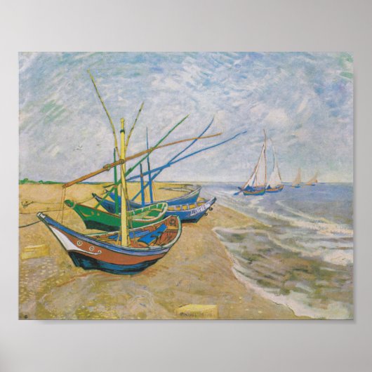 Vissende boten | Vincent Van Gogh Poster (Voorkant)