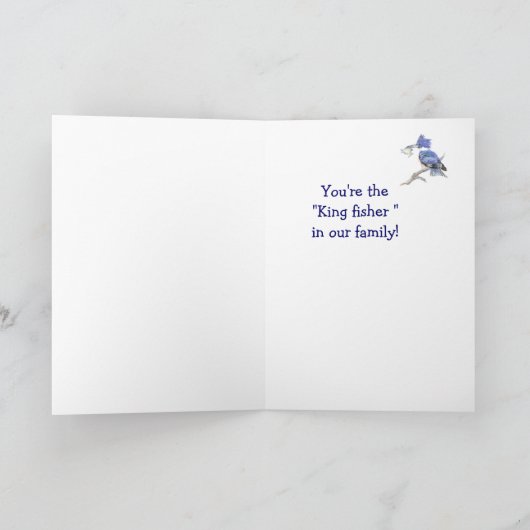 Vissende Brother Birthday Humor - The Kingfisher Kaart (Binnen)