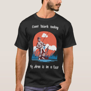 Vissende Cowboy die op Reusachtige Forel rijdt Hum T-shirt