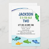 Vissende dag uitnodiging Vissende partij (Voorkant / Achterkant)