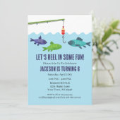 Vissende dag uitnodiging Vissende partij (Staand voorkant)
