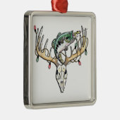 Vissende en jachtbas en -bier metalen ornament (Rechts)