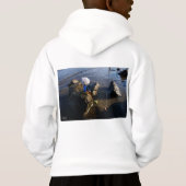 Vissende Fubby op een steen. (Achterkant)