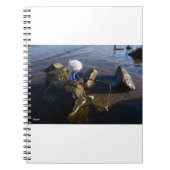 Vissende Fubby op een steen. Notitieboek (Voorkant)