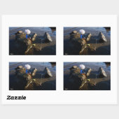 Vissende Fubby op een steen. Rechthoekige Sticker (Vel)