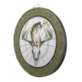 Vissende jachtbont vis dartbord (Voorkant Rechts)