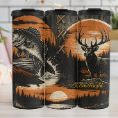 Vissende jachtherten rustiek thermosbeker