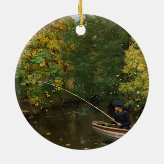 Vissende Jongen (door Hans Andersen Brendekilde) Keramisch Ornament (Achterkant)