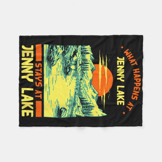 Vissende kampeermeren Vacation Jenny Lake Fleece Deken (Voorkant (Horizontaal))