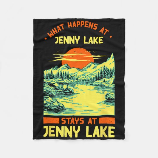 Vissende kampeermeren Vacation Jenny Lake Fleece Deken (Voorkant)