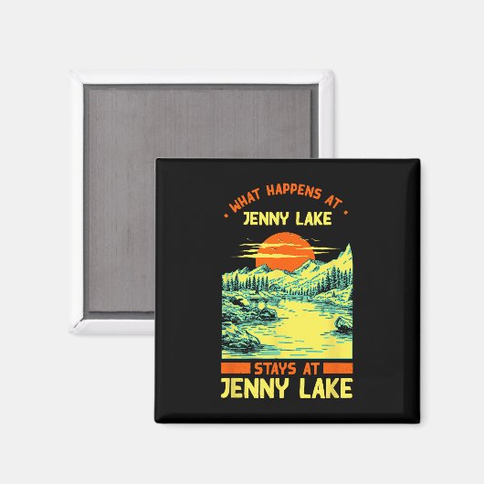 Vissende kampeermeren Vacation Jenny Lake Magneet (Voorkant / Achterkant)