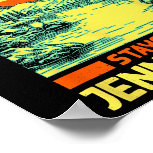 Vissende kampeermeren Vacation Jenny Lake Poster (Hoek)