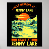 Vissende kampeermeren Vacation Jenny Lake Poster (Voorkant)