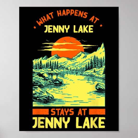 Vissende kampeermeren Vacation Jenny Lake Poster (Voorkant)