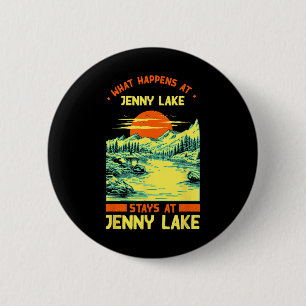 Vissende kampeermeren Vacation Jenny Lake Ronde Button 5,7 Cm