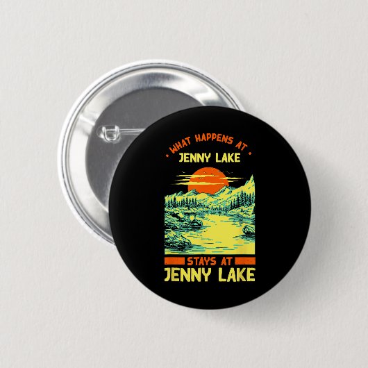 Vissende kampeermeren Vacation Jenny Lake Ronde Button 5,7 Cm (Voorkant /achterkant)
