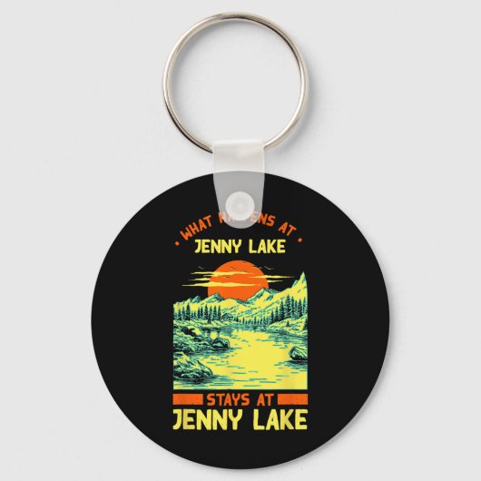 Vissende kampeermeren Vacation Jenny Lake Sleutelhanger (Voorkant)