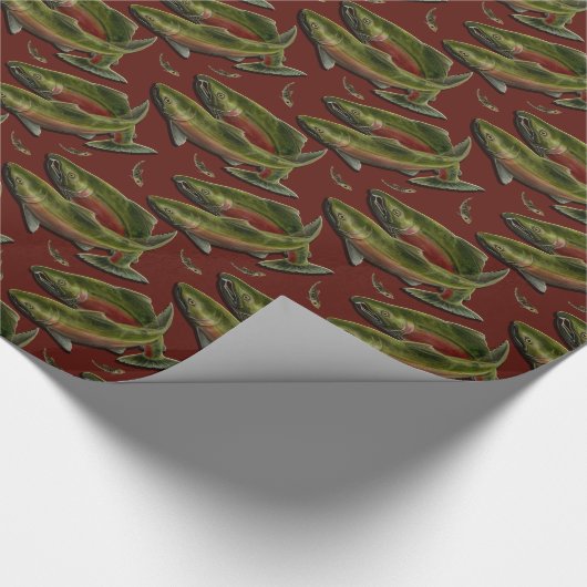 Vissende kerstpapier van Coho Salmon Cadeaupapier (Hoek)