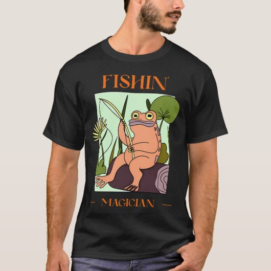VISSENDE MAGIËR kikker ontwerp T-shirt (Voorkant)