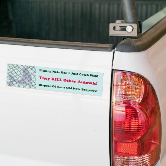 Vissende netten doden dieren, Bumpersticker (Op Truck)