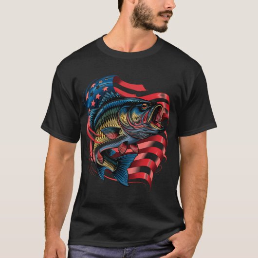 Vissende patriot t-shirt (Voorkant)