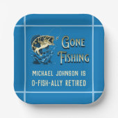 Vissende Pensioenpartij - Gone Vissende uitnodigin Papieren Bordje (Voorkant)