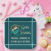 Vissende Pensioenpartij - Gone Vissende uitnodigin Papieren Bordje (Feest)