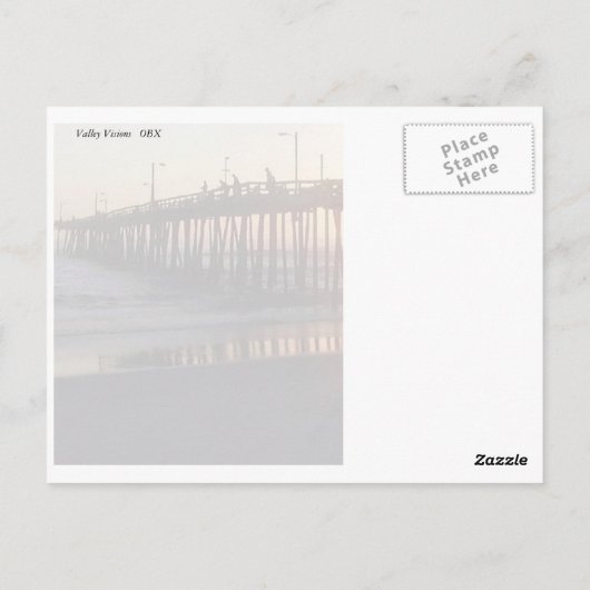 Vissende Pier Aglow Briefkaart (Achterkant)