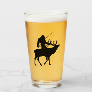 Vissende Sasquatch Riding Elk Beer Glass Tumbler