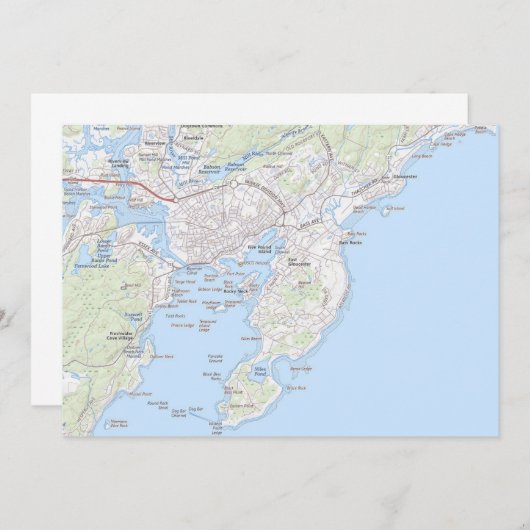 Vissende stad van Gloucester MA Briefkaart (Voorkant / Achterkant)