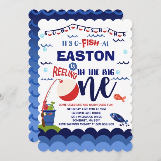 Vissende uitnodiging op zaterdag (Voorkant / Achterkant)