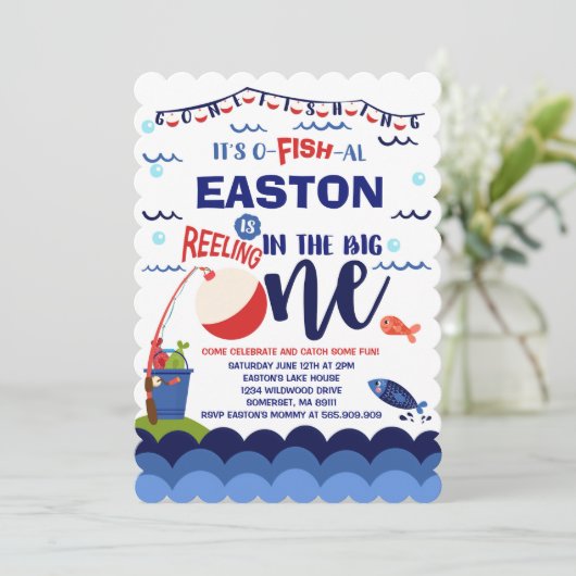 Vissende uitnodiging op zaterdag (Staand voorkant)