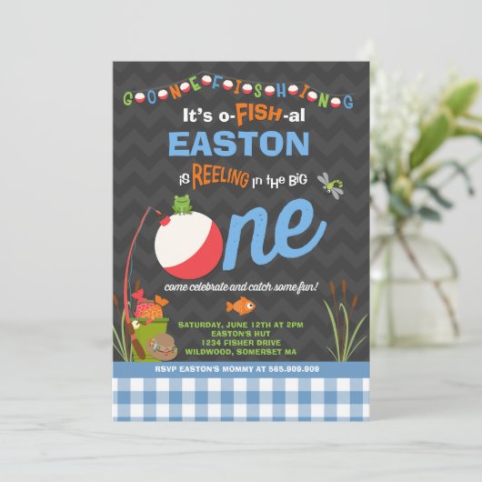 Vissende uitnodiging op zaterdag (Staand voorkant)