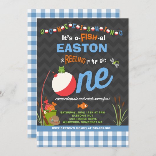 Vissende uitnodiging op zaterdag (Voorkant / Achterkant)