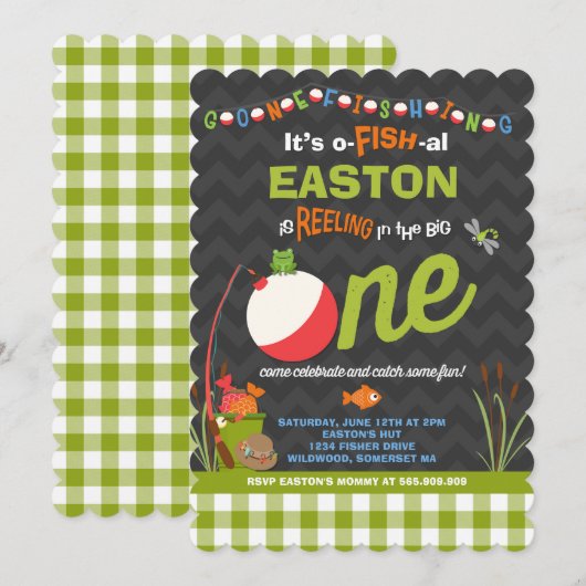 Vissende uitnodiging op zaterdag (Voorkant / Achterkant)